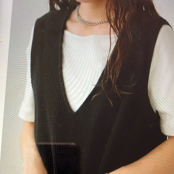 H&M Black Sleeveless V-Neck ribbed Maxi Sundress - Picture 3 of 8